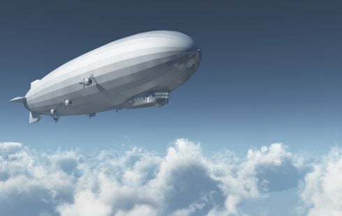 Airships - airship in flight in the sky