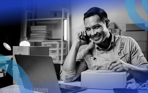 A person fulfilling an e-commerce order.